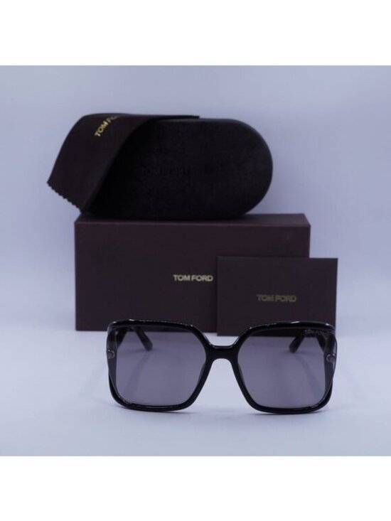 Tom Ford Solange-02 FT1089 01C Square Sunglasses - Black/Smoke Mirror main image 6